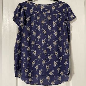 Loft Blue Floral Blouse